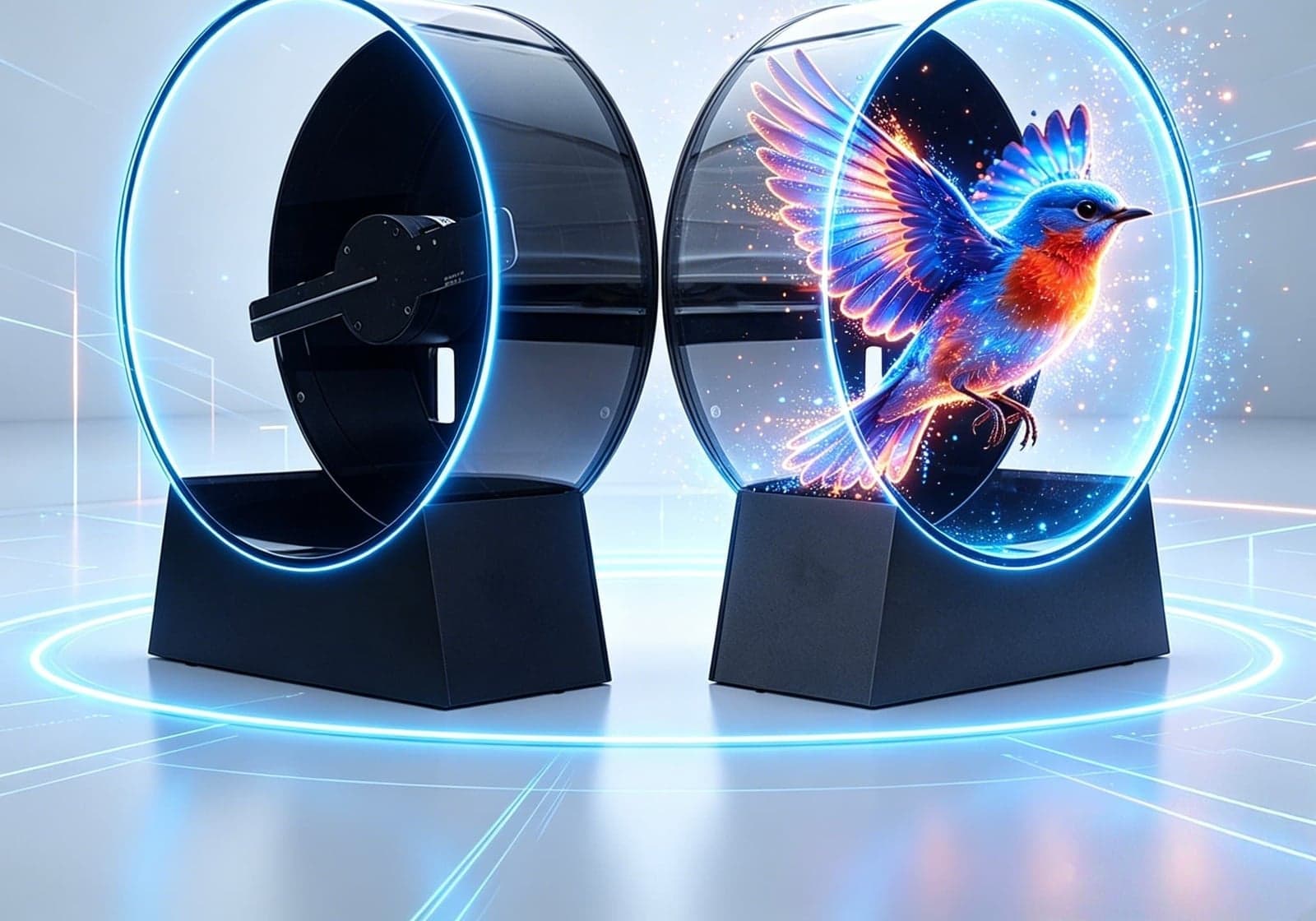 3D Hologram Fan Holographic Fans Projector Equipment Digital Signage and Display Supermarket Bar Advertising Box