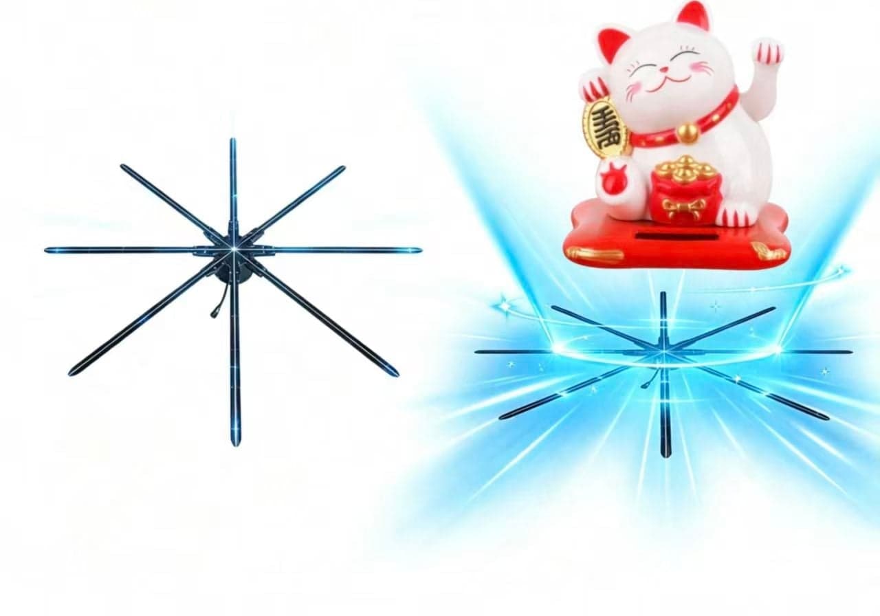180cm Large Naked-Eye 3D Hologram Fan LED Transparent Screen 4K Resolution Multi-Platform Compatibility Advertising