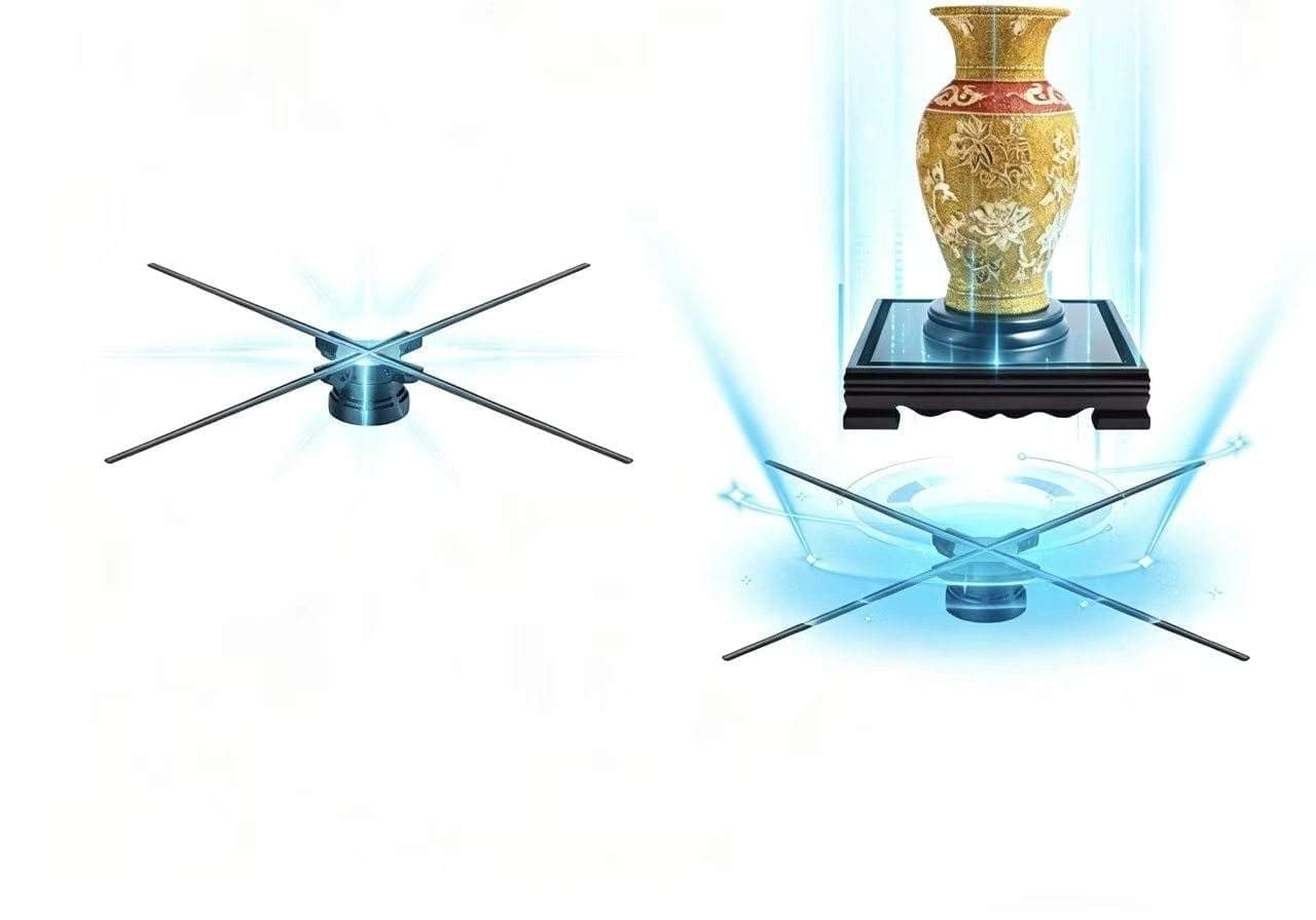 80cm 896LED Indoor/Outdoor 3D Holographic Display Projector Fan 2500cd/m Brightness 0.1mm Pixel Pitch Waterproof