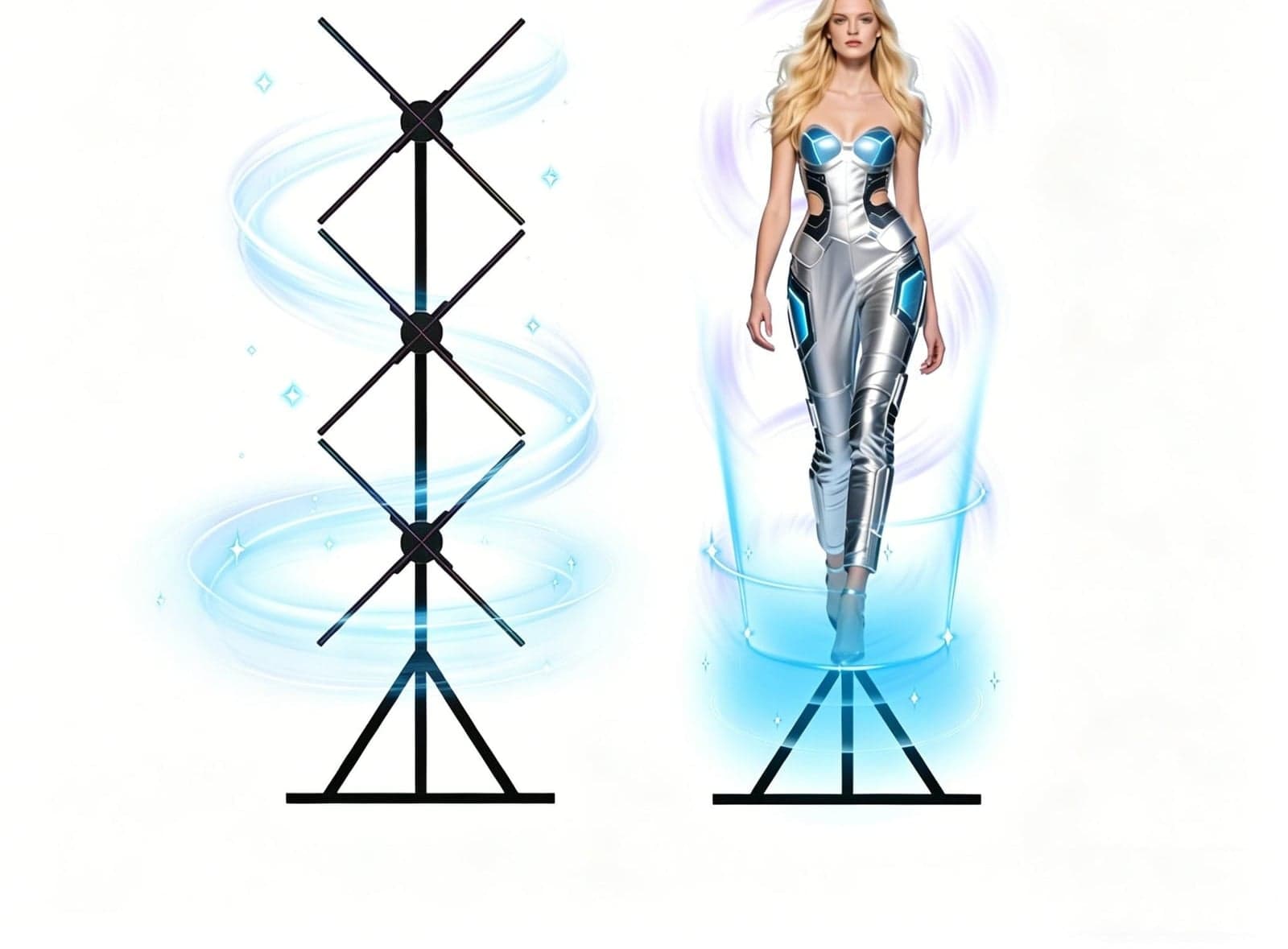 Ultra High Definition Hologram Projector 3D LED Fan Display Screen