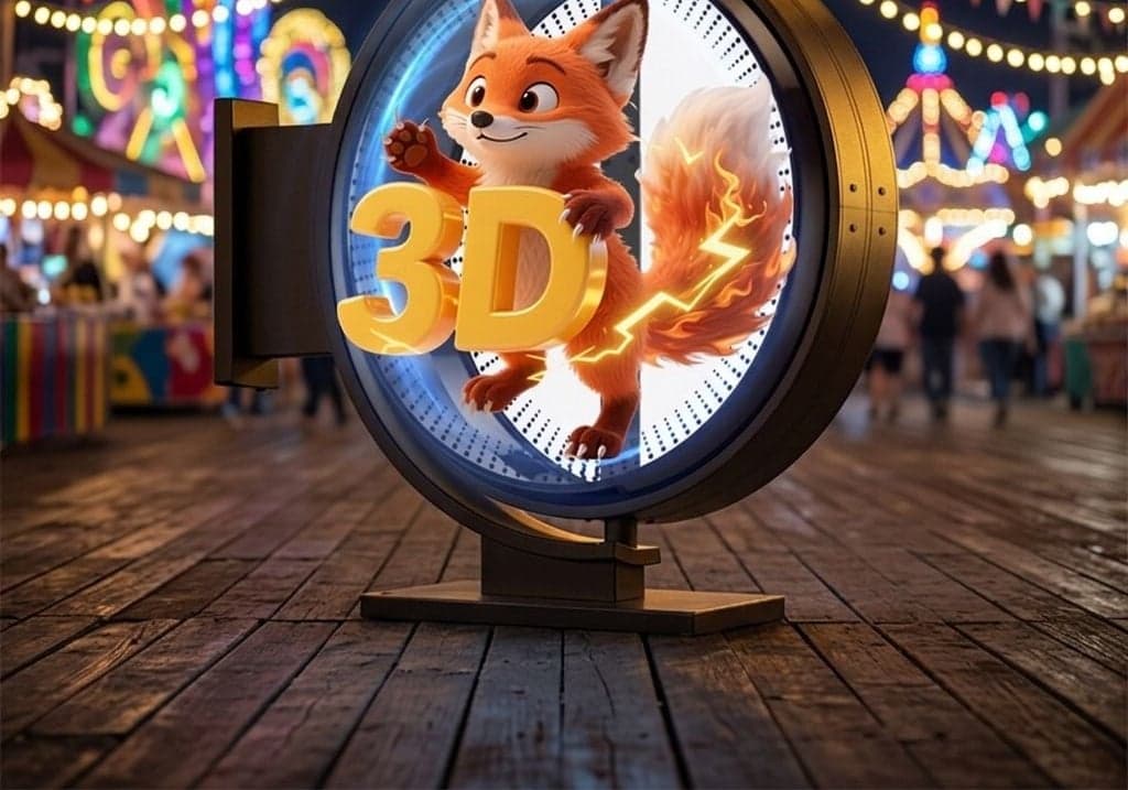 LED Holographic Advertising Fan Double Sided Light Box Digital Signage Commercial Outdoor Display High Brightness 2000cd App