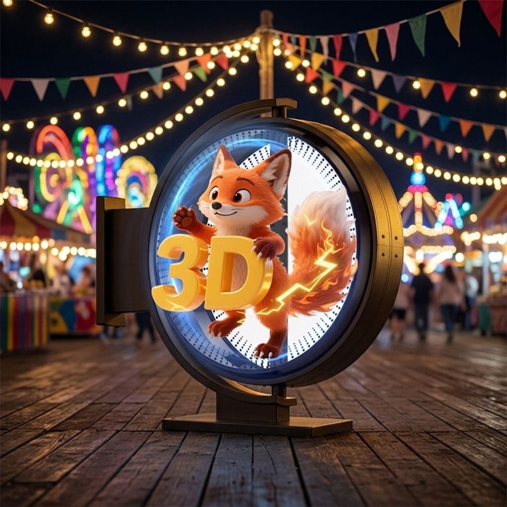 LED Holographic Advertising Fan Double Sided Light Box Digital Signage
