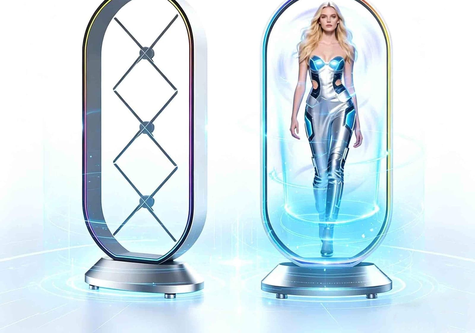 3840LED 3D Holographic Digital Human Projector Ransparent Led Display Screen Hologram Fan Advertising Equipment