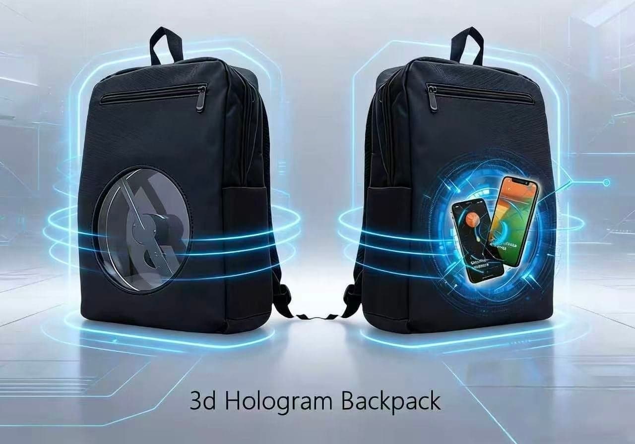 3D Hologram Fan Mobile Outdoor Advertising Backpack Replaceable Content Displaying Advertising Images & Videos