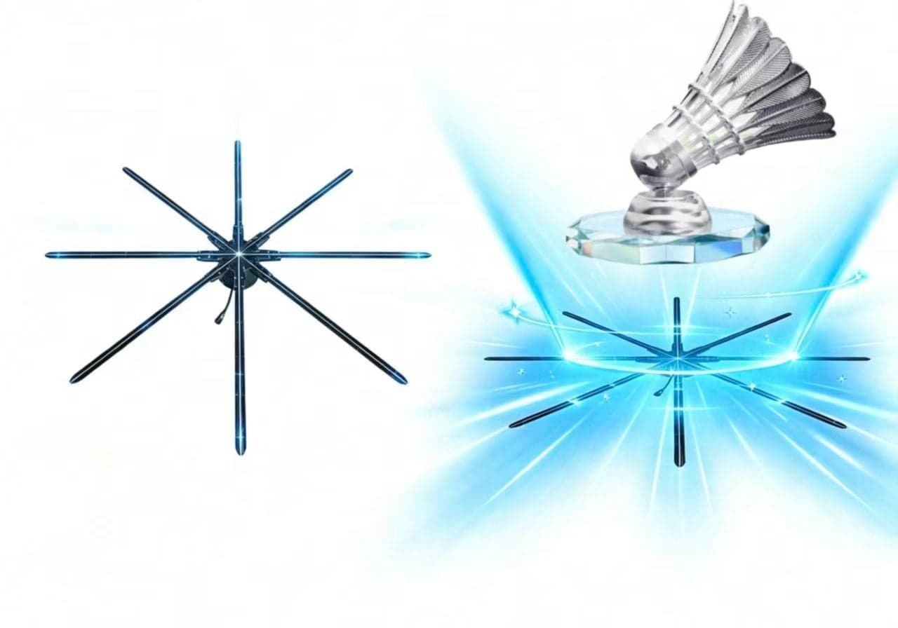 Commercial 180 cm Naked-Eye 3D Hologram Fan LED Transparent Display