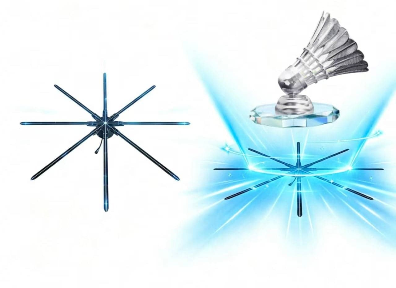 Commercial 180 cm Naked-Eye 3D Hologram Fan LED Transparent Display