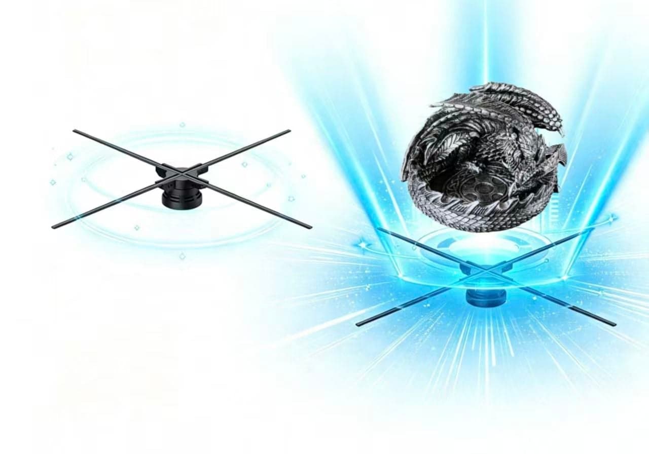 65 cm 3D Hologram Fan Advertising Equipment Transparent LED Display