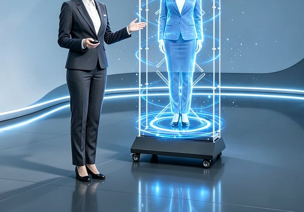 Interactive 3D Holographic Fans Projector Remote Control 176 Viewing Angle 2600cd/m Brightness for Outdoor/Indoor Digital
