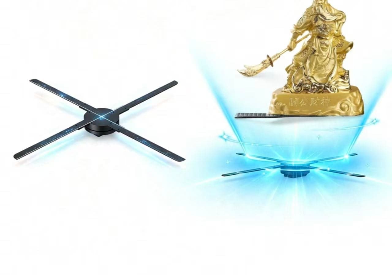 80 cm 3D Holographic Fan 1280 LED Splice Video Projector for Showroom