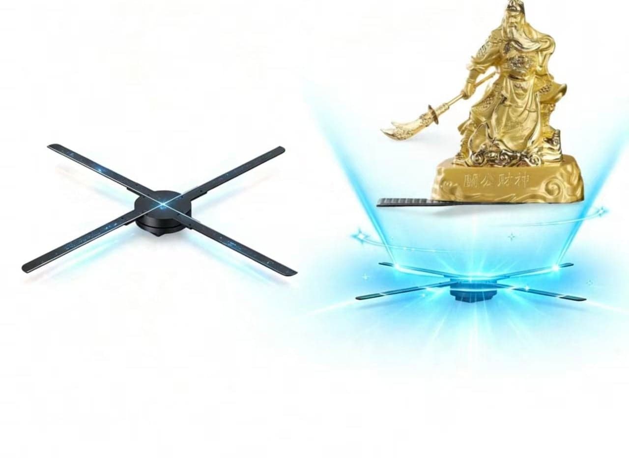 80 cm 3D Holographic Fan 1280 LED Splice Video Projector for Showroom
