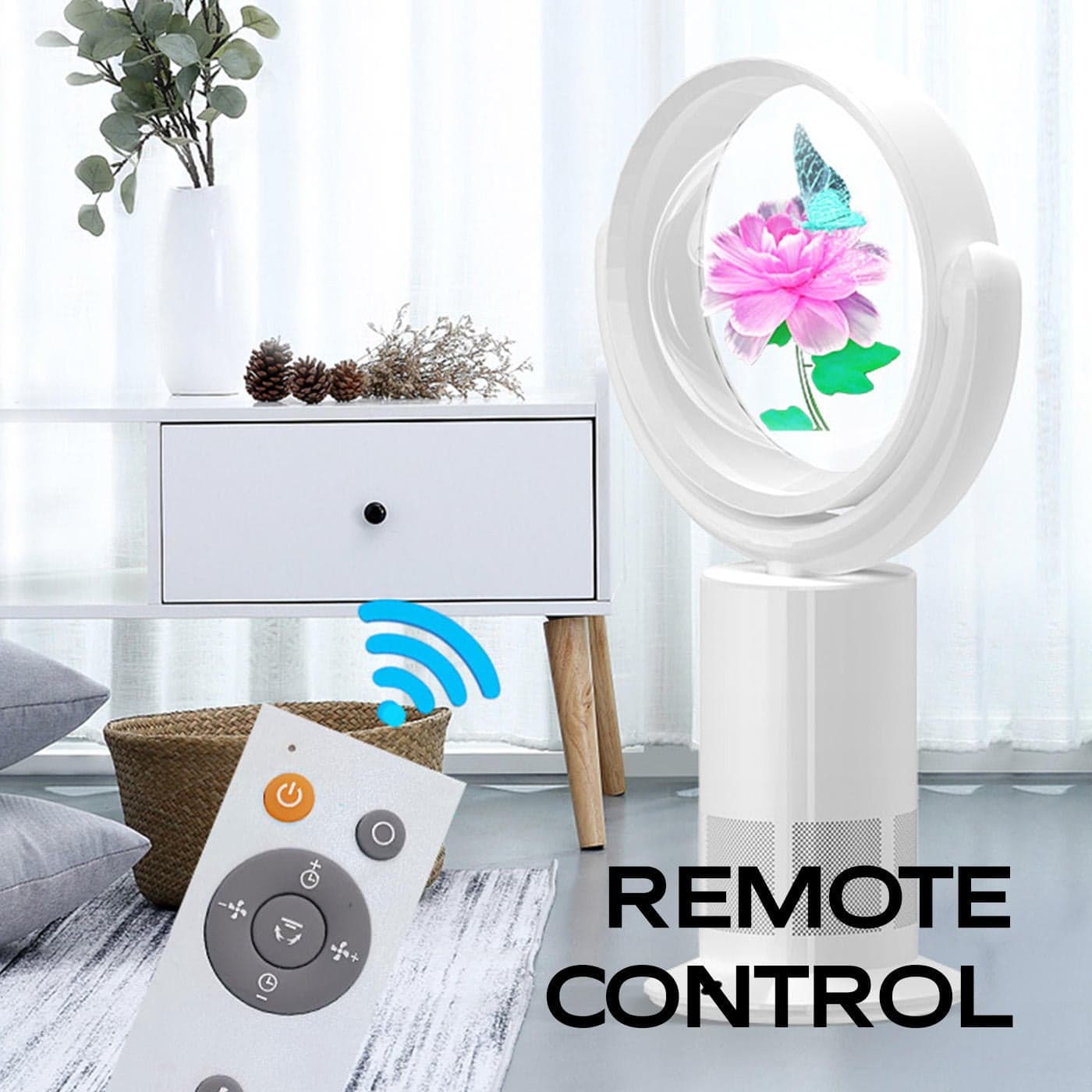 Portable Bladeless 3D Holographic Fan Naked-Eye Display Splicing
