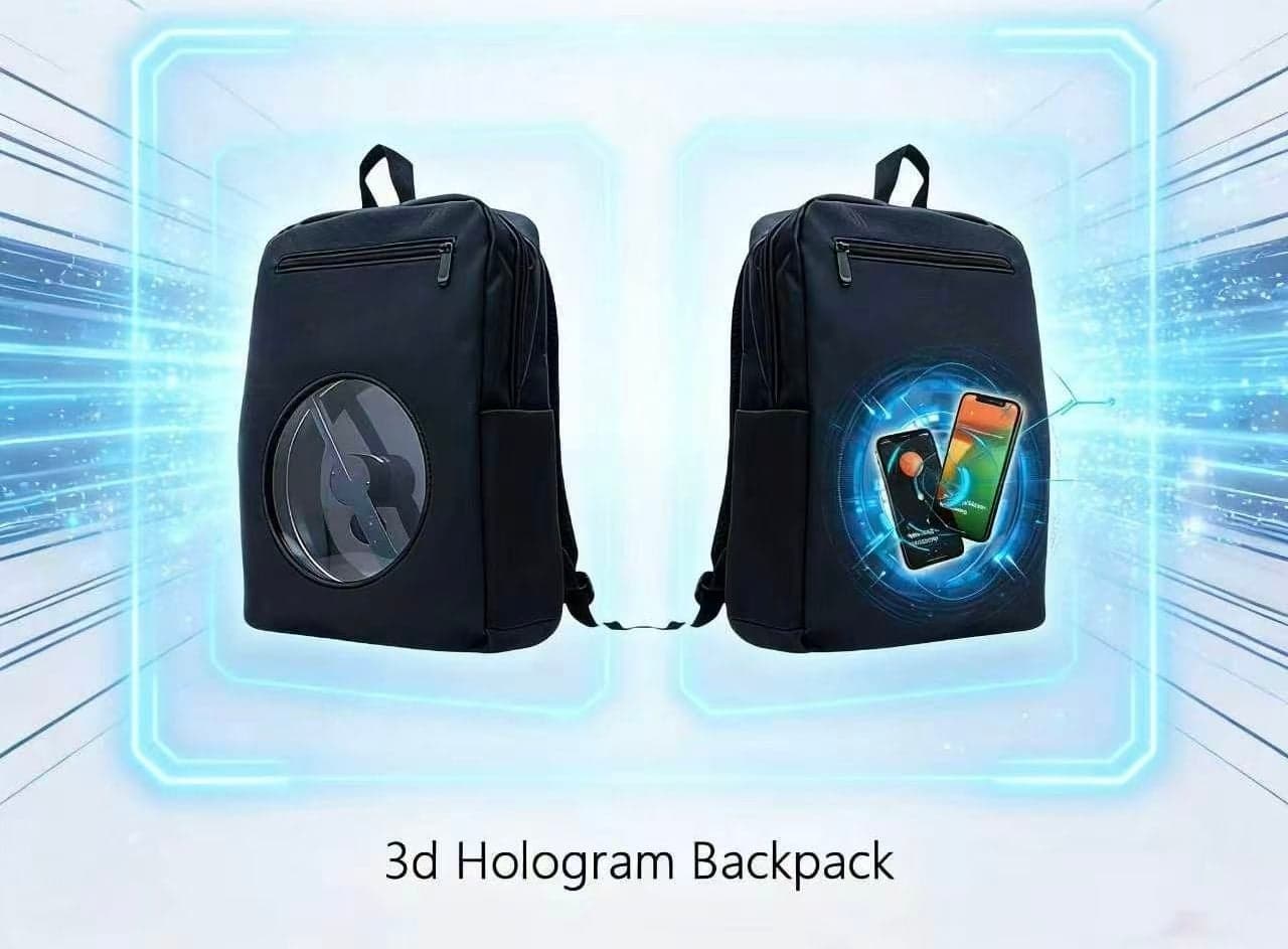 Customizable 3D Hologram Fan Inside Transparent Backpack for Brand
