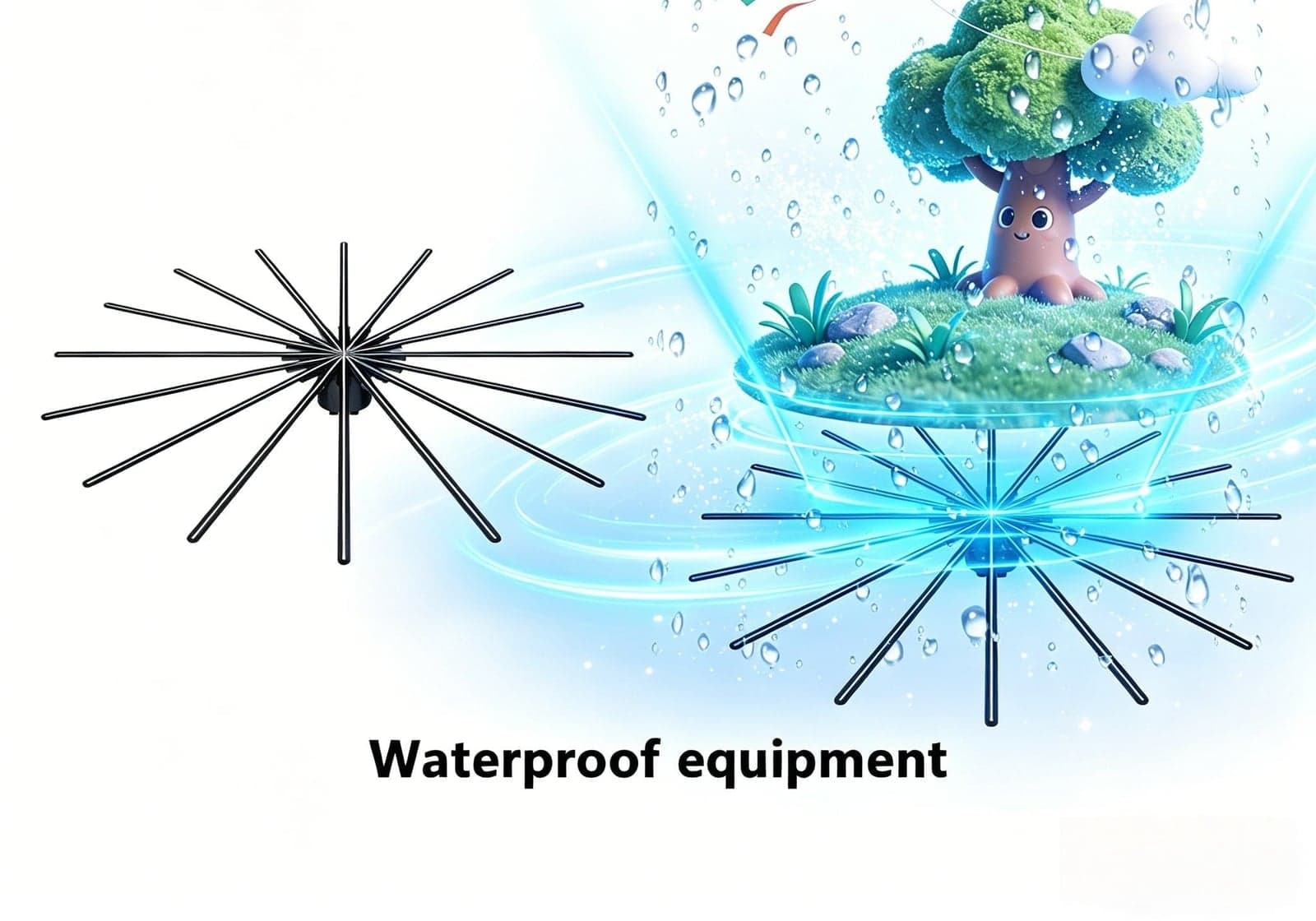 280CM 12288 Portable Indoor&Outdoor LED Display 16-Blade 3D LED Holofan for Advertising Hologram for Mall Education Park