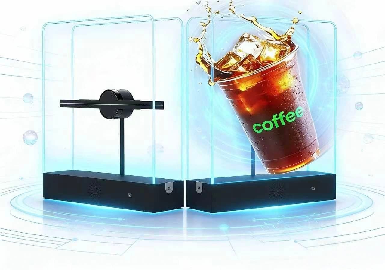 HD 30CM Merchandise Stand with 384LED Backdrops Portable 3D Hologram Display Racks for Showroom Powerful App Holograficos