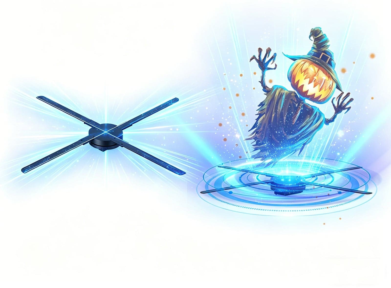 65 cm 1280 LED 3D Holographic Projector Fan Professional Advertising