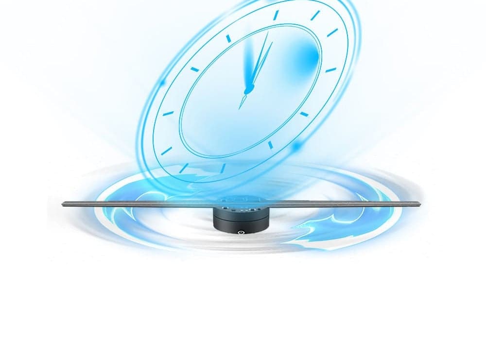 42cm 224LED Two Blades 3D Holographic Clock Naked Eye Stereo 3D Hologram Fan Top Sale for Outdoor Indoor