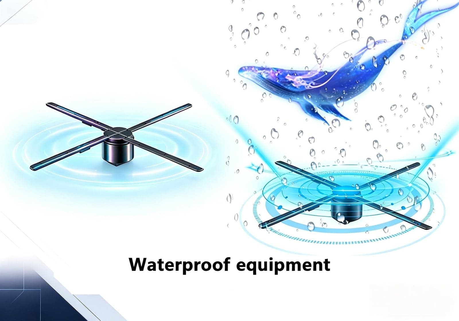 Outdoor & Indoor Waterproof 80cm 3D Hologram Fan Display Holographic Projector Metal Construction for Advertising Events