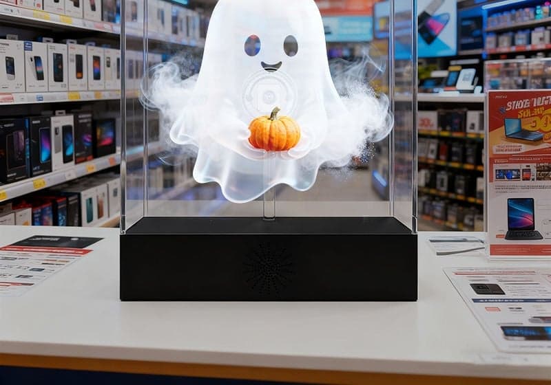 30CM 384LED 3D Hologram Fan Portable Luxury Christmas Halloween Holiday Supplies Personalized Customizable Festive Gifts