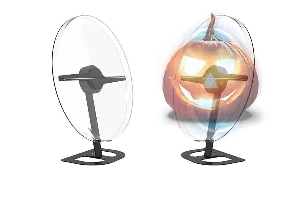 42cm Mini Desktop Holographic Projector Display Round/Hexagonal 3D LED Fan Outdoor Education Hologram Projector Cover