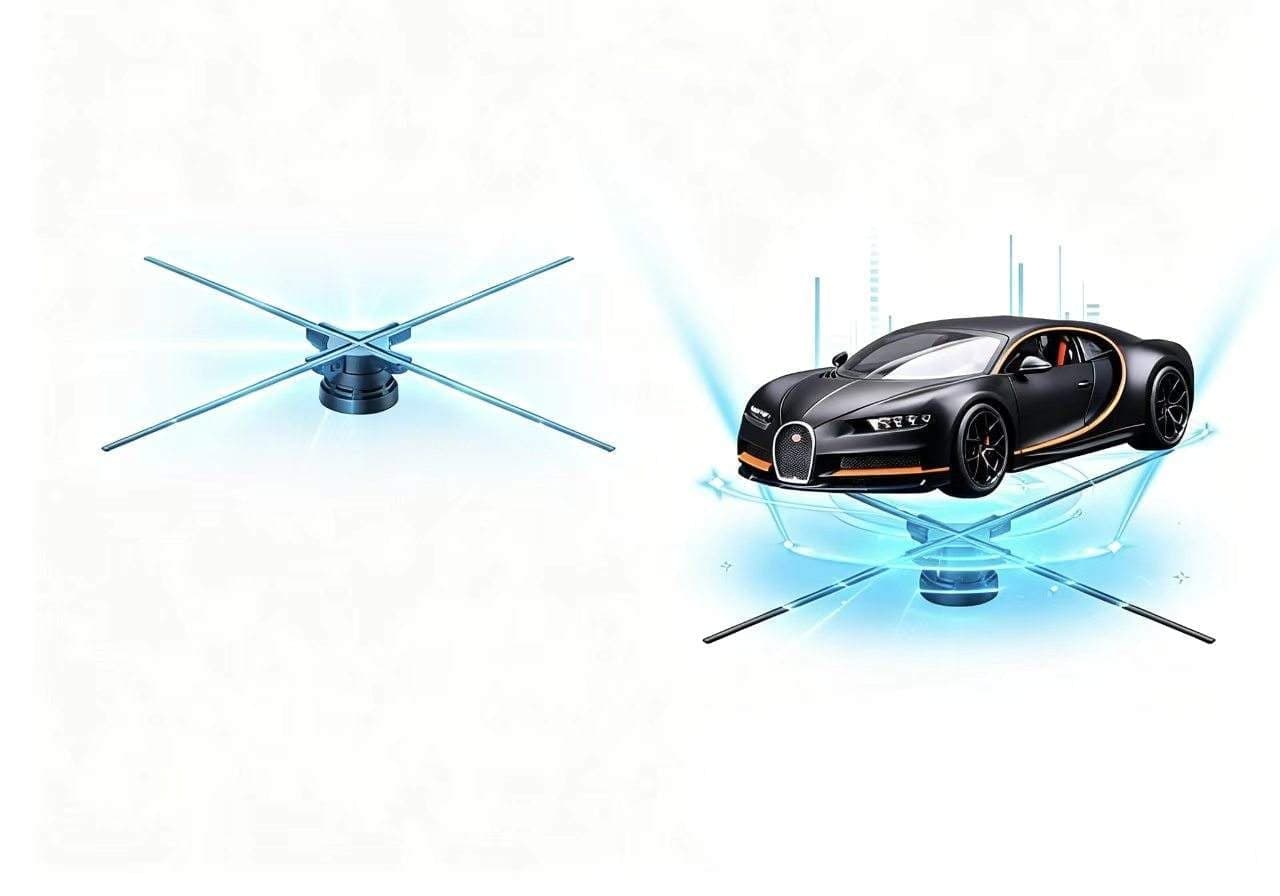 65 cm Wi-Fi Display Aluminum 3D Hologram Projector Lamp 768 LED