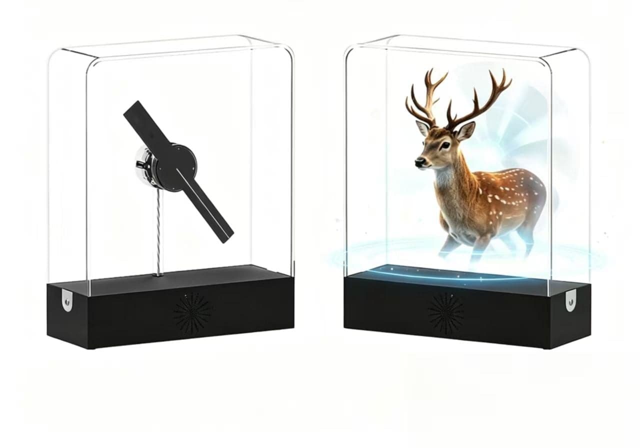 3D Horogram Fan Desktop Display Box for Shops & Bars Halloween Decorations Tabletop Led Display Projection Screens