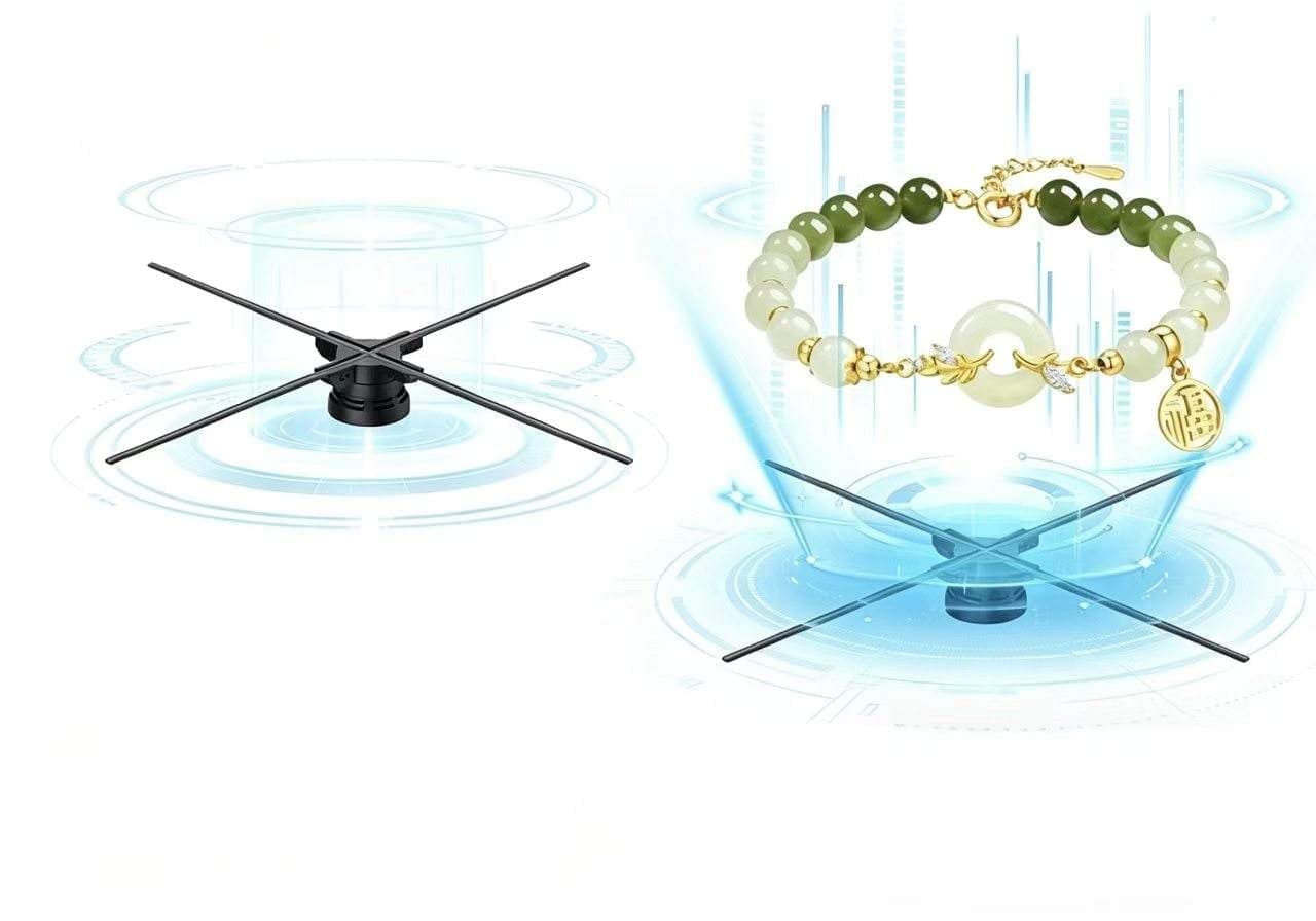 45cm Holographic Fan Projector Integrated Speakers Ultra High Definition 2000cd Brightness for Indoor Retail Store