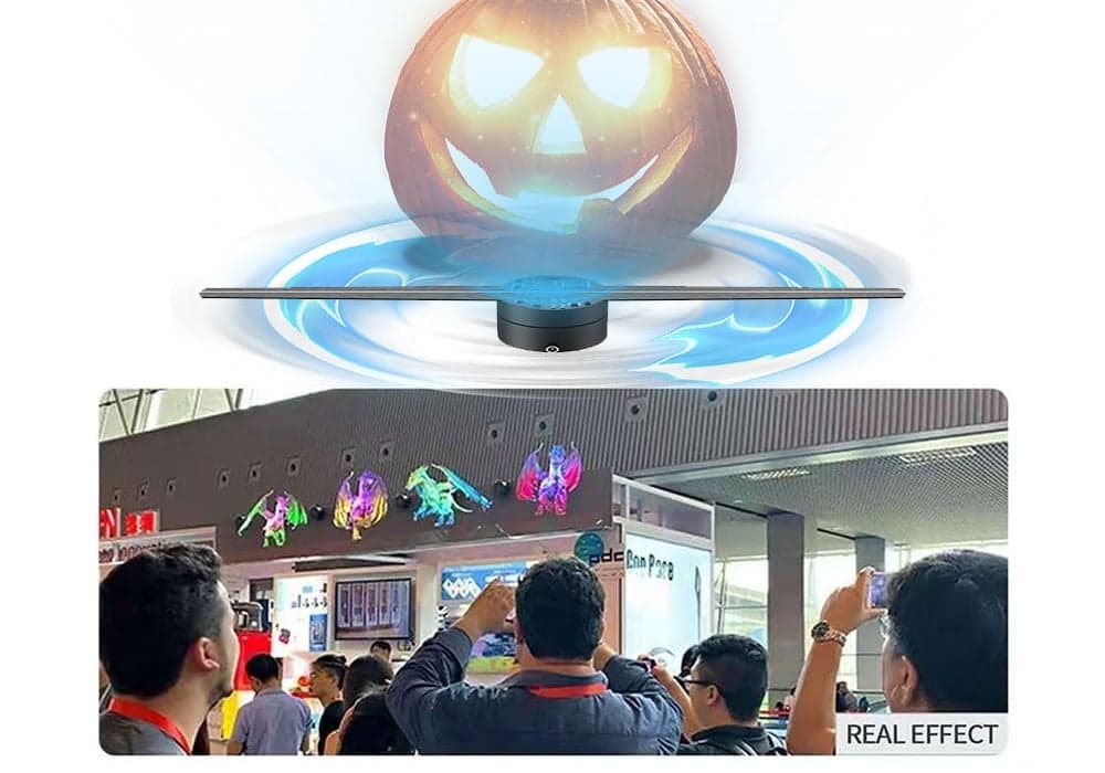 3D Hologram Advertising Fan 43CM Holographic Projector LED Indoor Display with Certificate Paper Hologram