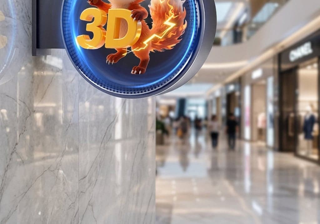 Double Sided LED Light Box Hologram Fan 3D Holographic Display Cabinet Advertising Sign for Store Window Exhibition Outdoor