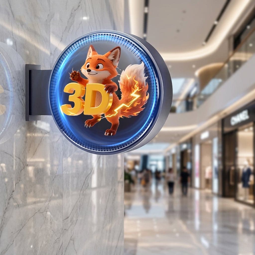 Double Sided LED Light Box Hologram Fan 3D Display Cabinet Advertising