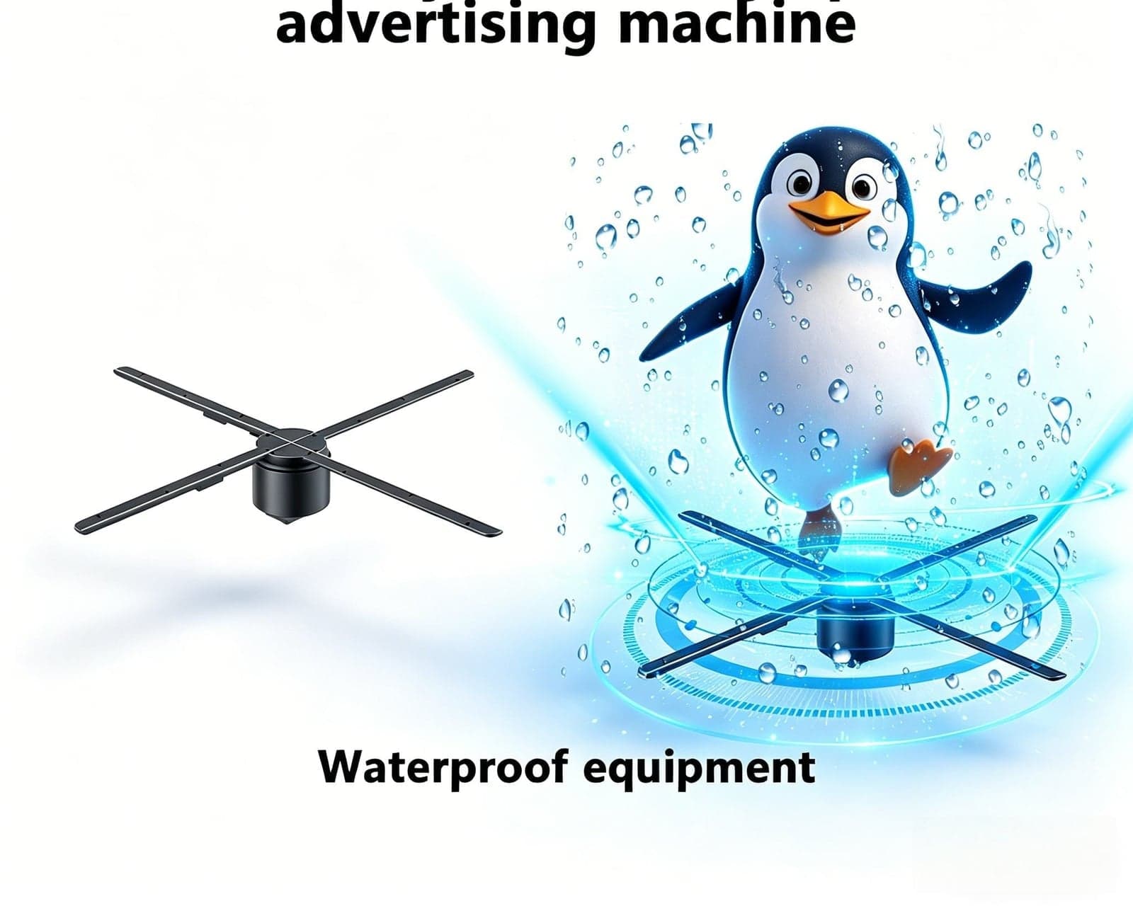 80 cm 3D Holographic Fan Advertising Player Wi-Fi App Remote Control