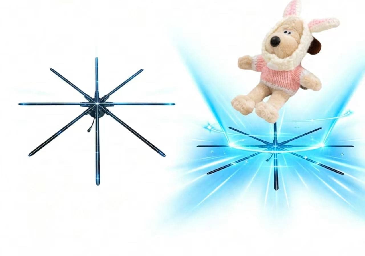 150cm 3D Holographic Fan Naked Eye LED Transparent Screen Advertising Display for Brand Promotion and Scenic