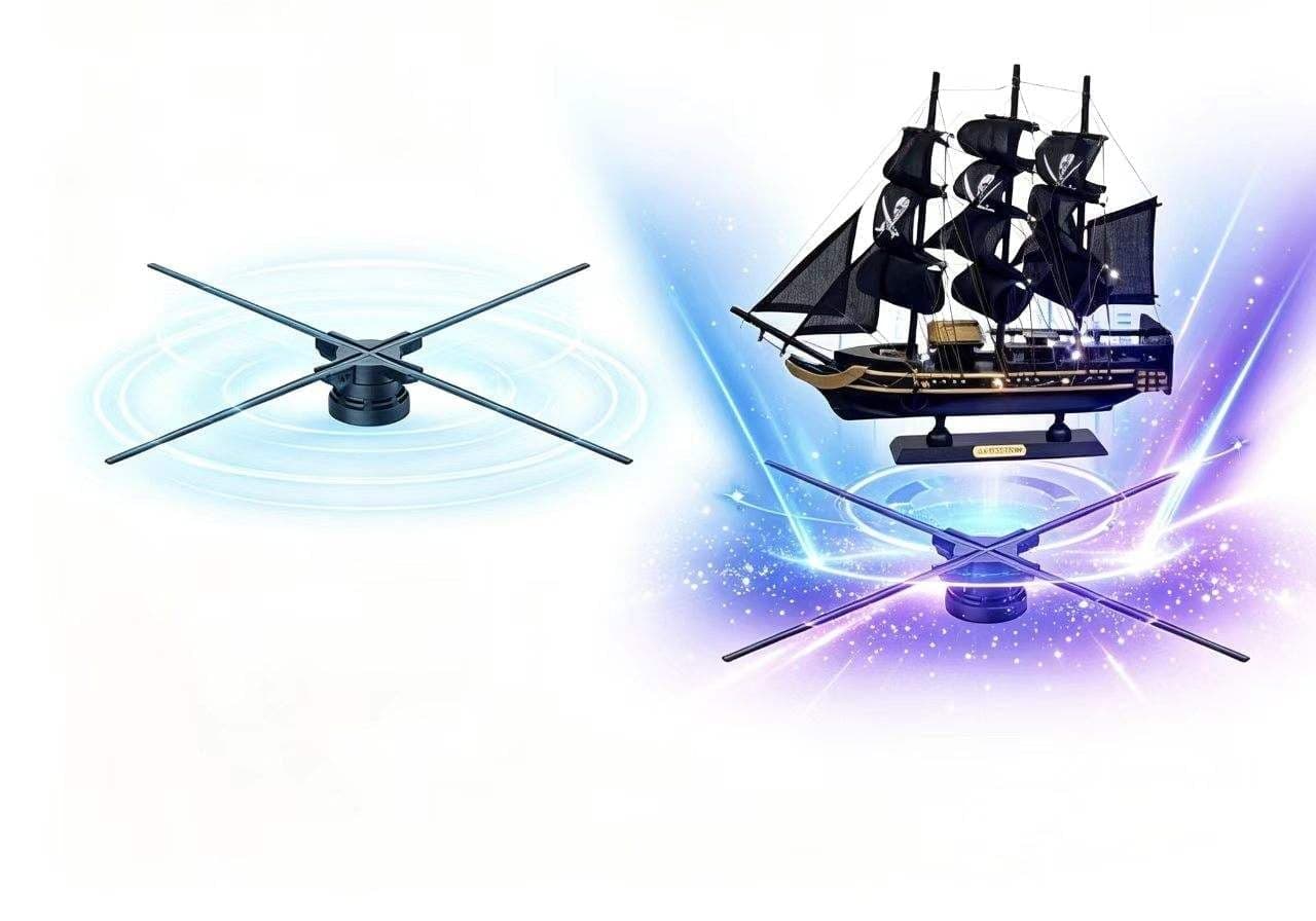 4K Resolution Outdoor Advertising Equipment 80CM 928LED 3D Hologram Projection Fan with 4 Blades New Style Projection Fan