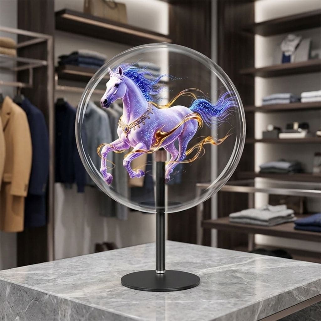 Round Desktop 3D Holographic Fan Display Ultra Clear LED Advertising