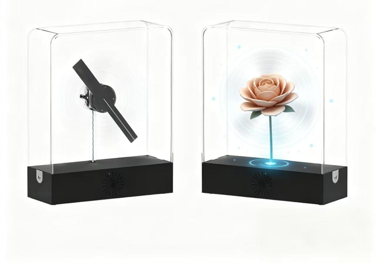 3D Desktop Fan Hologram Sign Display Business Advertising Logo Light Holographic Lamp Led Display Screen Video Wall