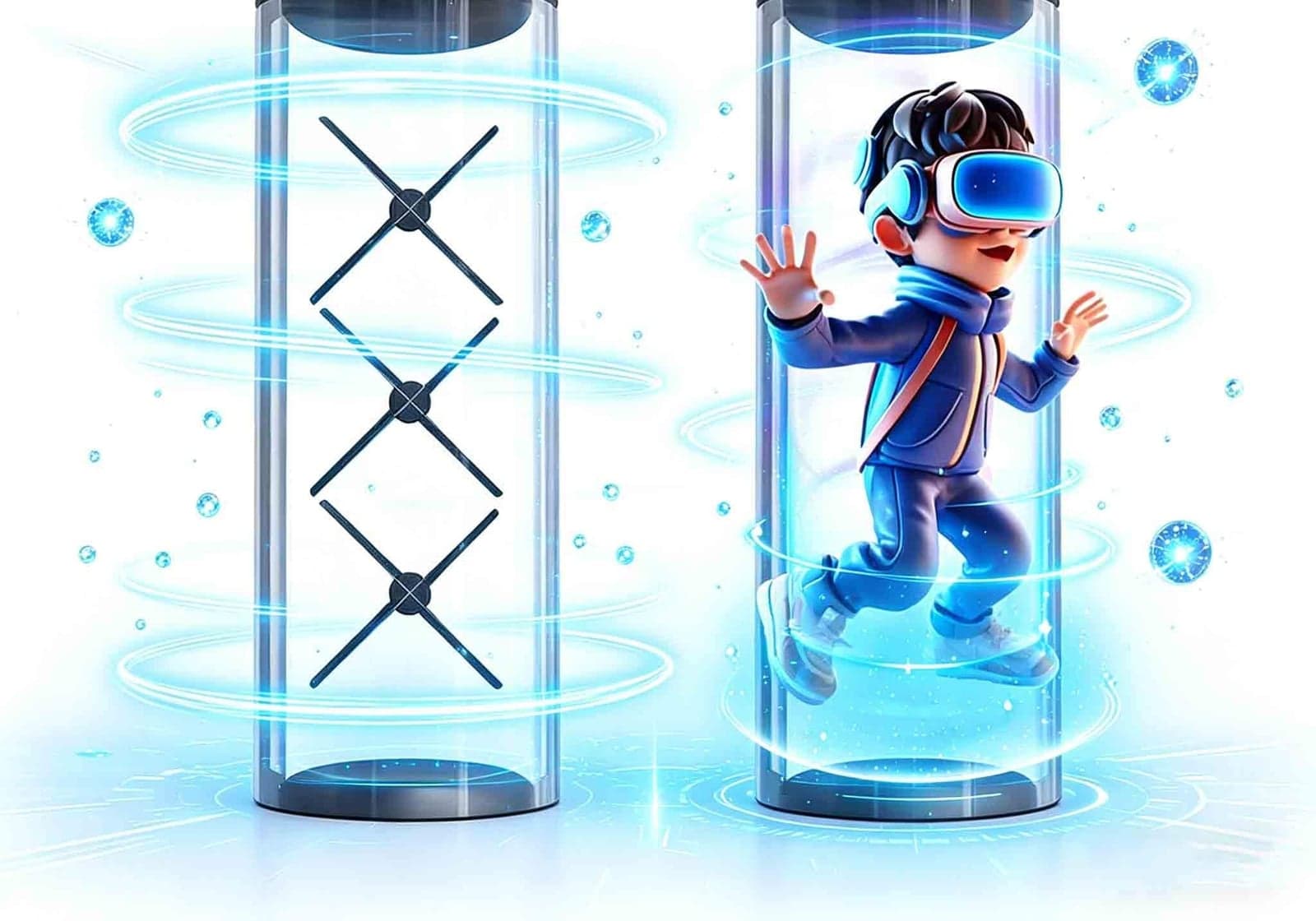 3D LED Fan Hologram Projector Ultra High Definition Holographic Transparent Display Screen Outdoor Advertising Equipment