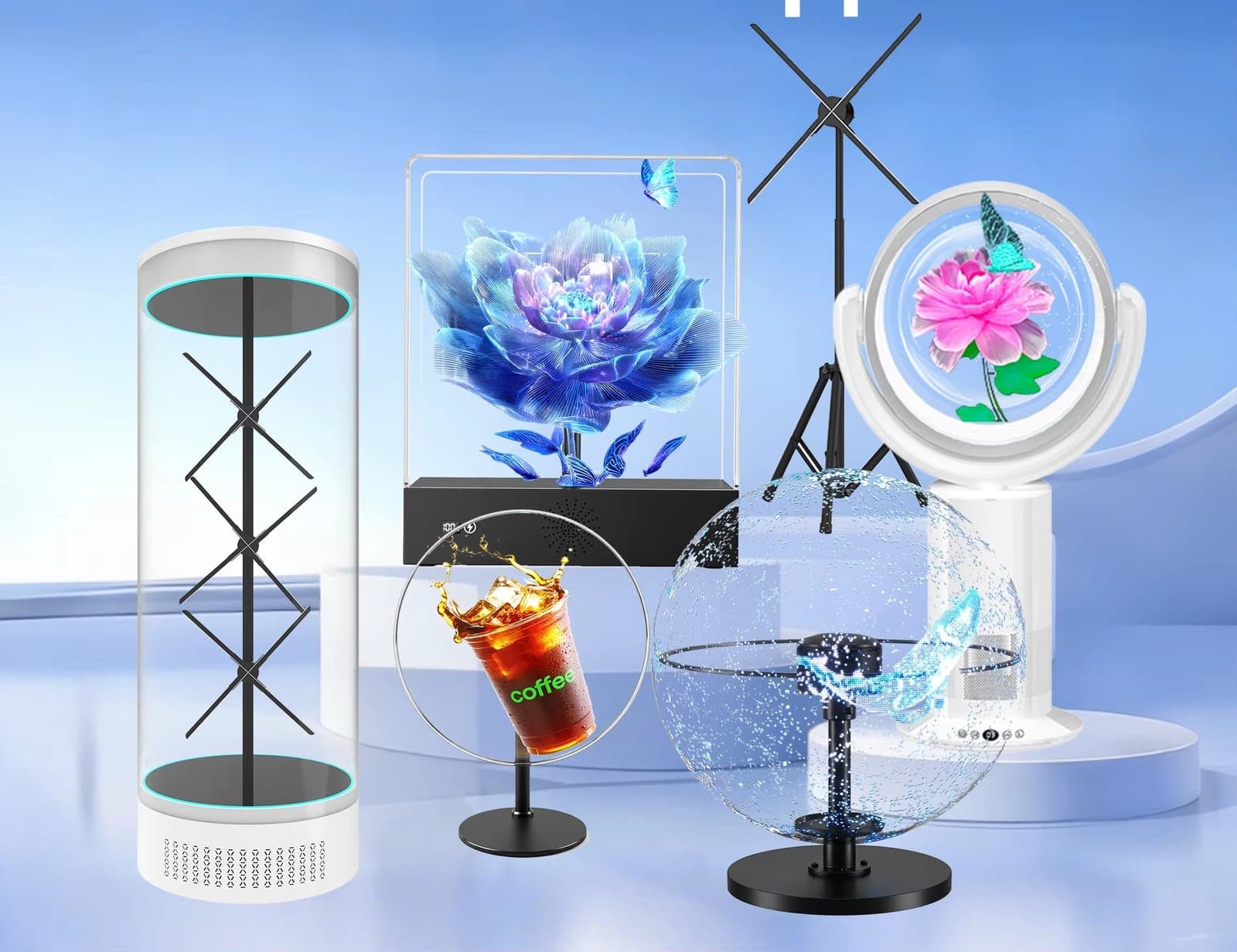Large 27.5-inch 1024 LED Beads Holographic Display Fan with Bluetooth