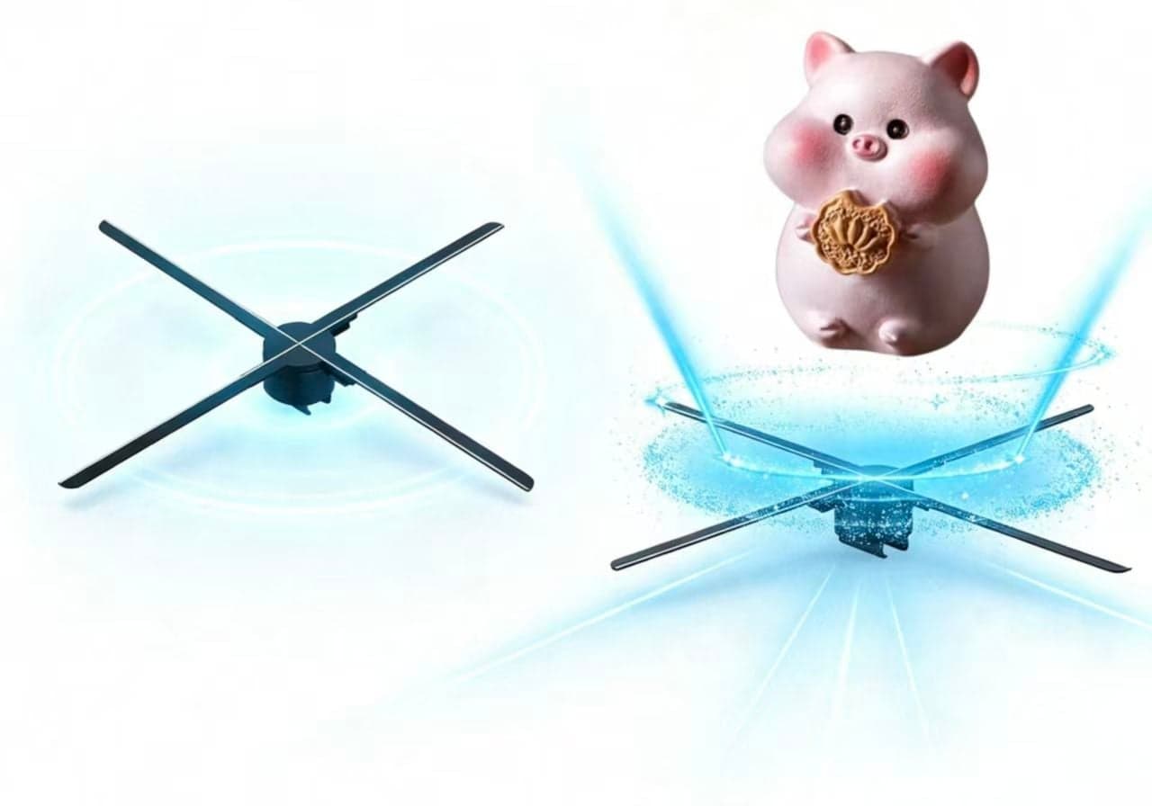 80 cm 1280 LED 3D Wireless Advertising Holographic Real-Time Screen