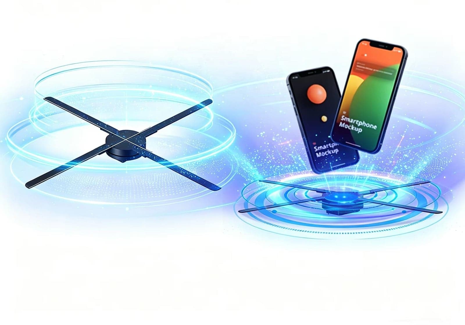 3D Hologram Fan LED Display Education Advertising Screen with Circle Holographic Transparent Video Wall