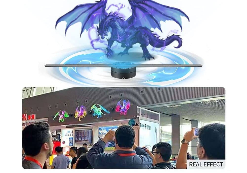 42cm Led Display Mini Logo Neon HD Access Turnstile Support Holographic Led Fan Projector Adverting 3D Hologram Fan