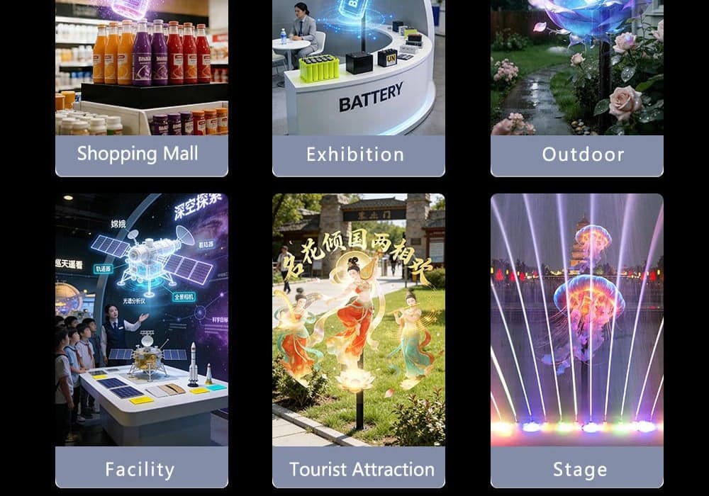 65CM 1024LED 3D Holographic Fan with Remote Bluetooth Control Disassemble Indoor Education Use for Bar 7500cd Brightness
