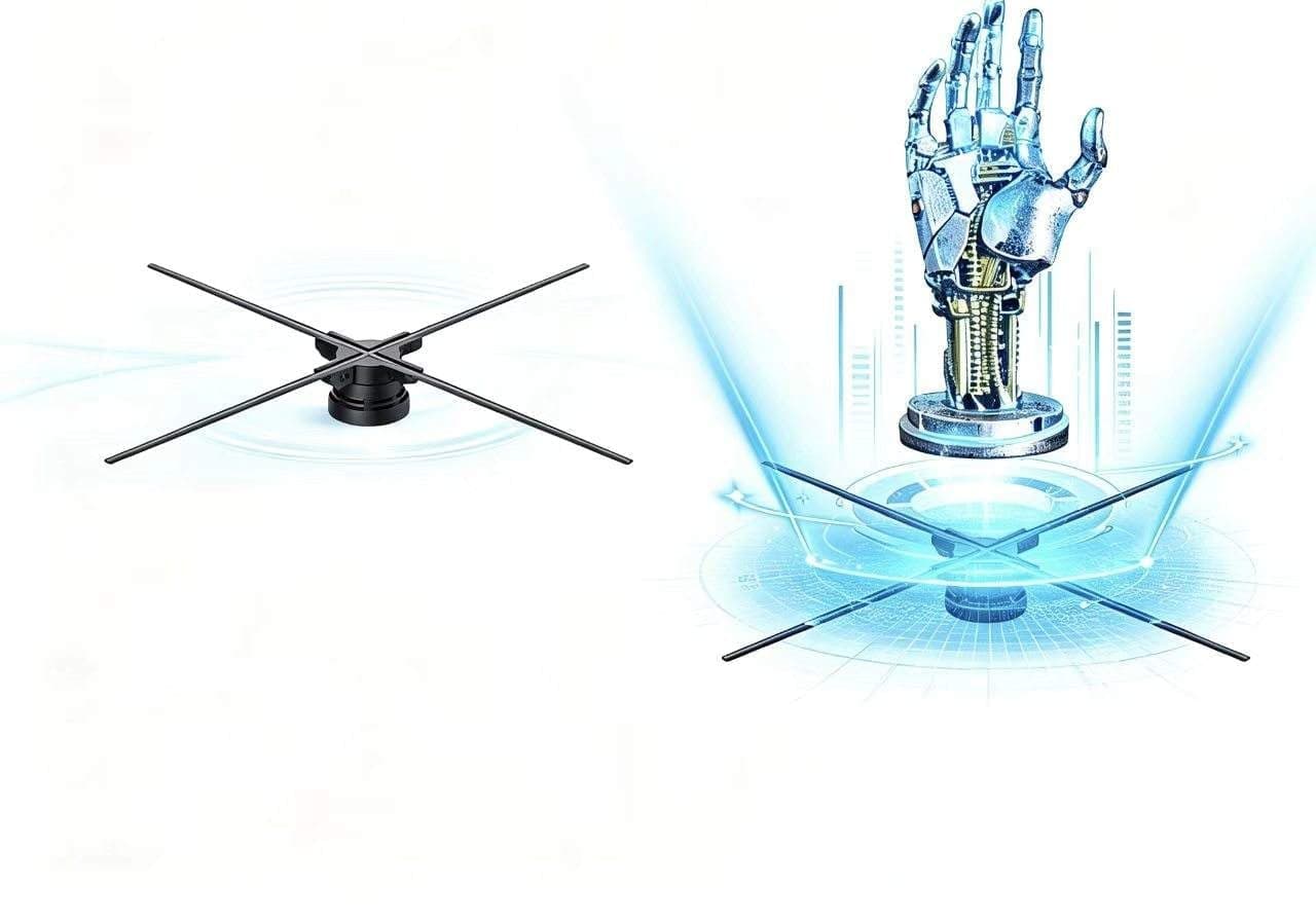 1184LED Holographic Projector 3D Hologram Player Fan Hologram 3d Projector 60cm 3D Indoor Display Advertising Equipment