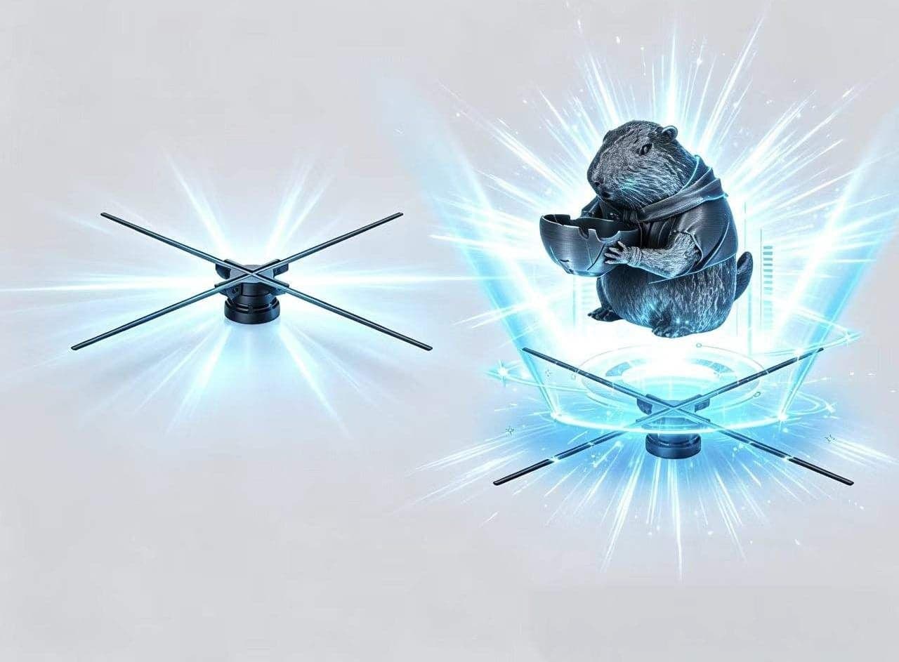 Indoor Hologram Advertising Fan 65 cm 3D LED Projector Support Image