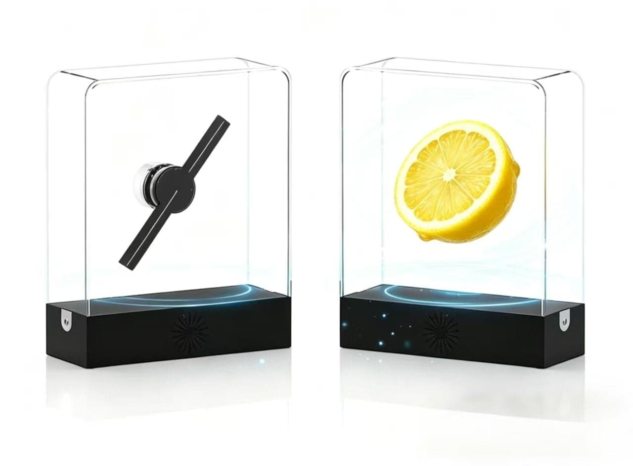 Mini Logo Neon Support 3D Hologram Fan 20 cm LED Display Projector