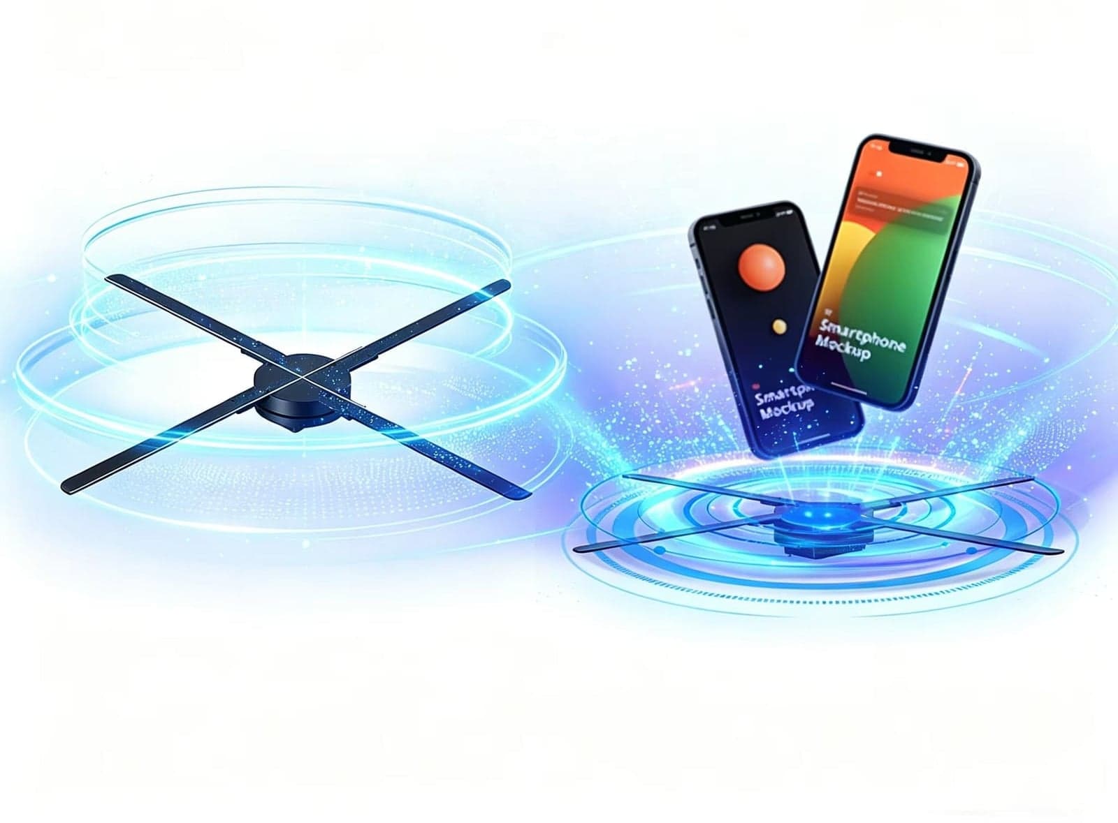 High Brightness Transparent 3D Hologram Fan Display for Retail Store