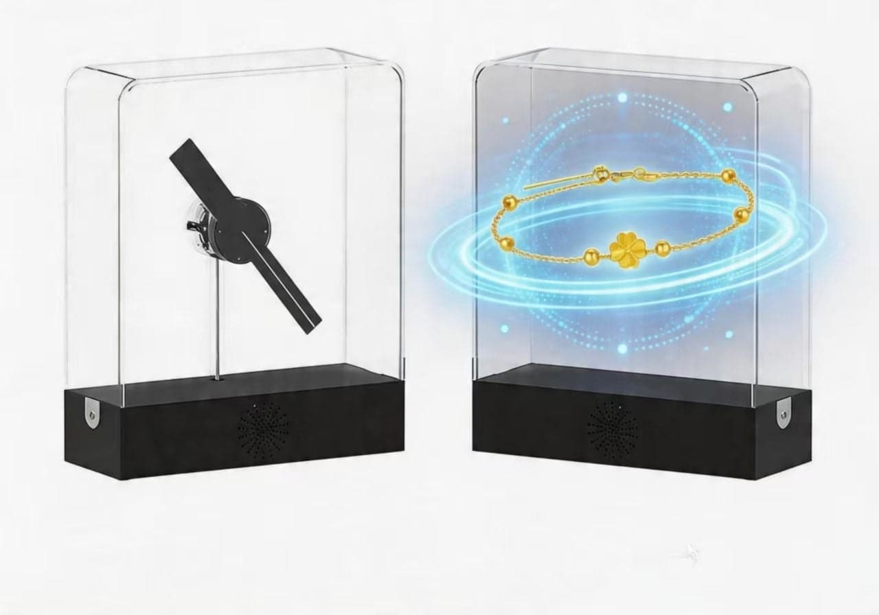 Portable Projector Display Case 3D Hologram Fan Transparent Led Display Screen Advertising Commercial Equipment Machinery