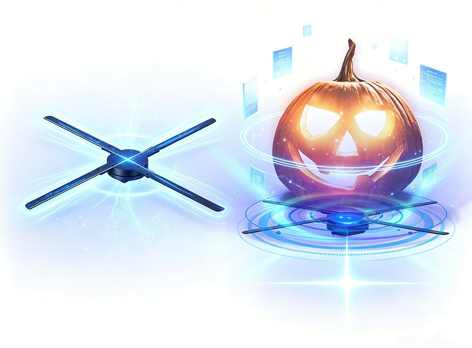 65 cm 1280 LED 4 Blades Naked-Eye 3D Hologram Projector Fan