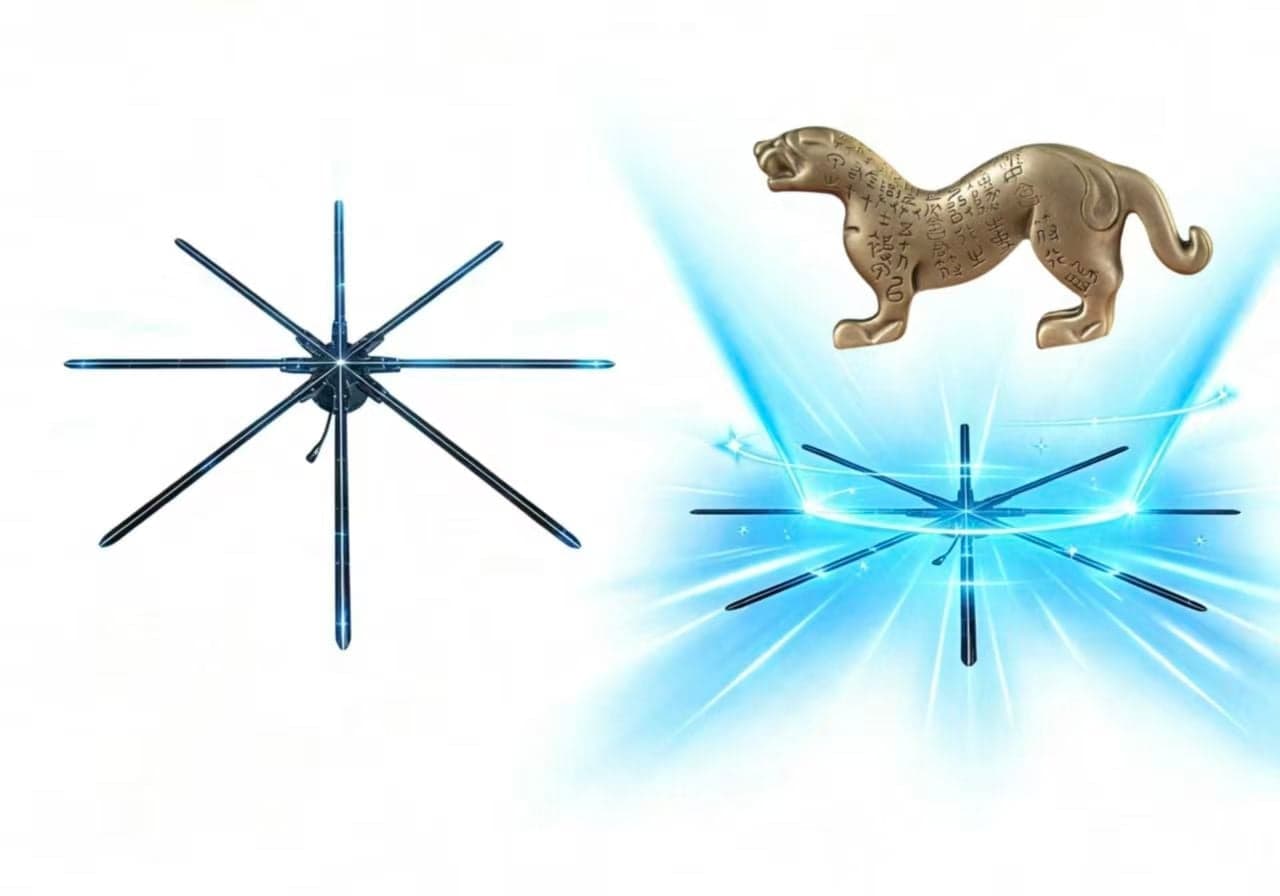 180cm Naked Eye 3D Hologram Fan LED Transparent Display Commercial Advertising Screen for Tourism Landscape