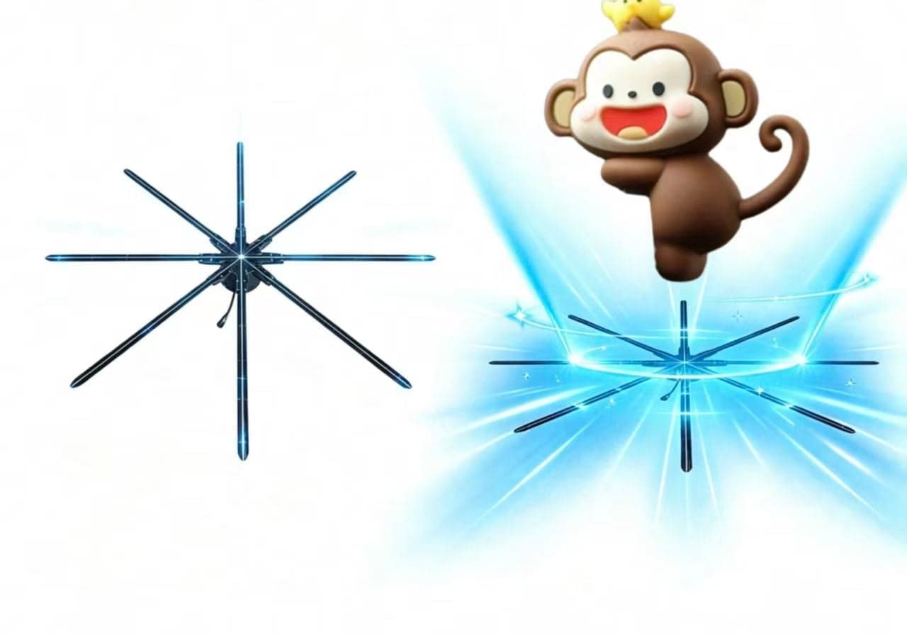 180cm Naked-Eye 3D Hologram Fan LED Transparent Display 3D Advertising Screen for Mall and Cultural Tourism Projects