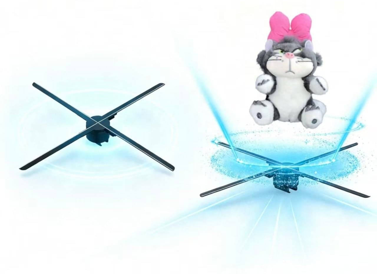 High Resolution 80 cm 1280 LED Hologram Screen Wall 3D Fan Projection