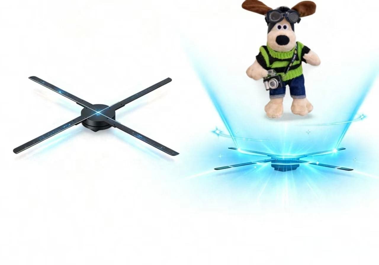 1280*1280 Indoor LED 4 Blades 80cm 3D Hologram Projector Naked Eyes Hologram 3D LED Fan App Control Led Display Screen